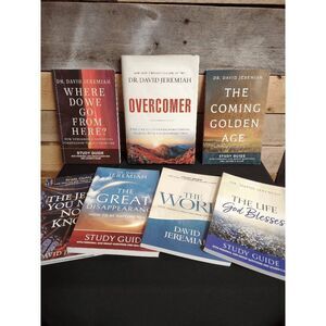 Lot of 7 David Jeremiah Bks/Study Guides - The Word, Overcomer, and More